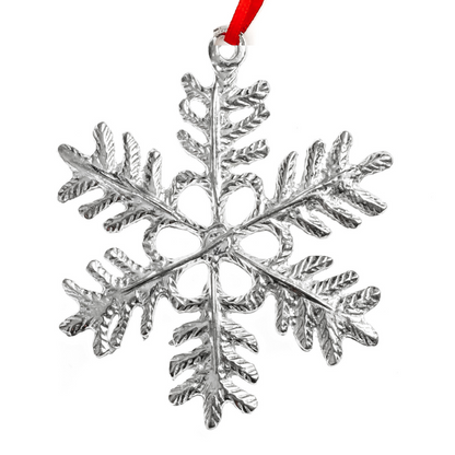 Snowflake Ornaments - Winter Snow Pewter Christmas Ornaments - Snowflake Gift Set