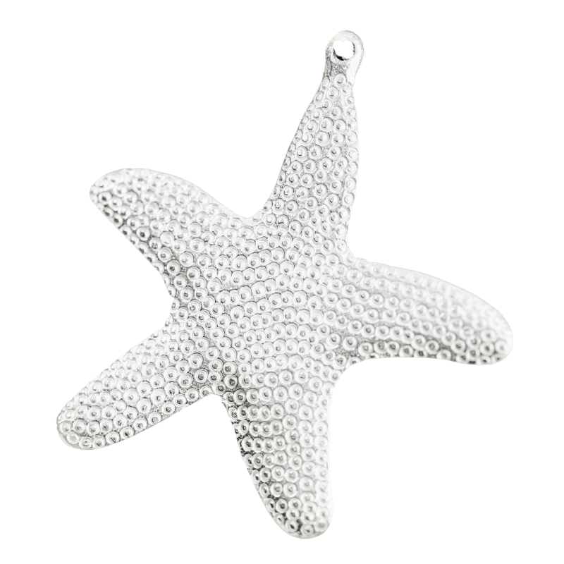 Starfish Pewter Ornament - Handmade Nautical Christmas Ornaments