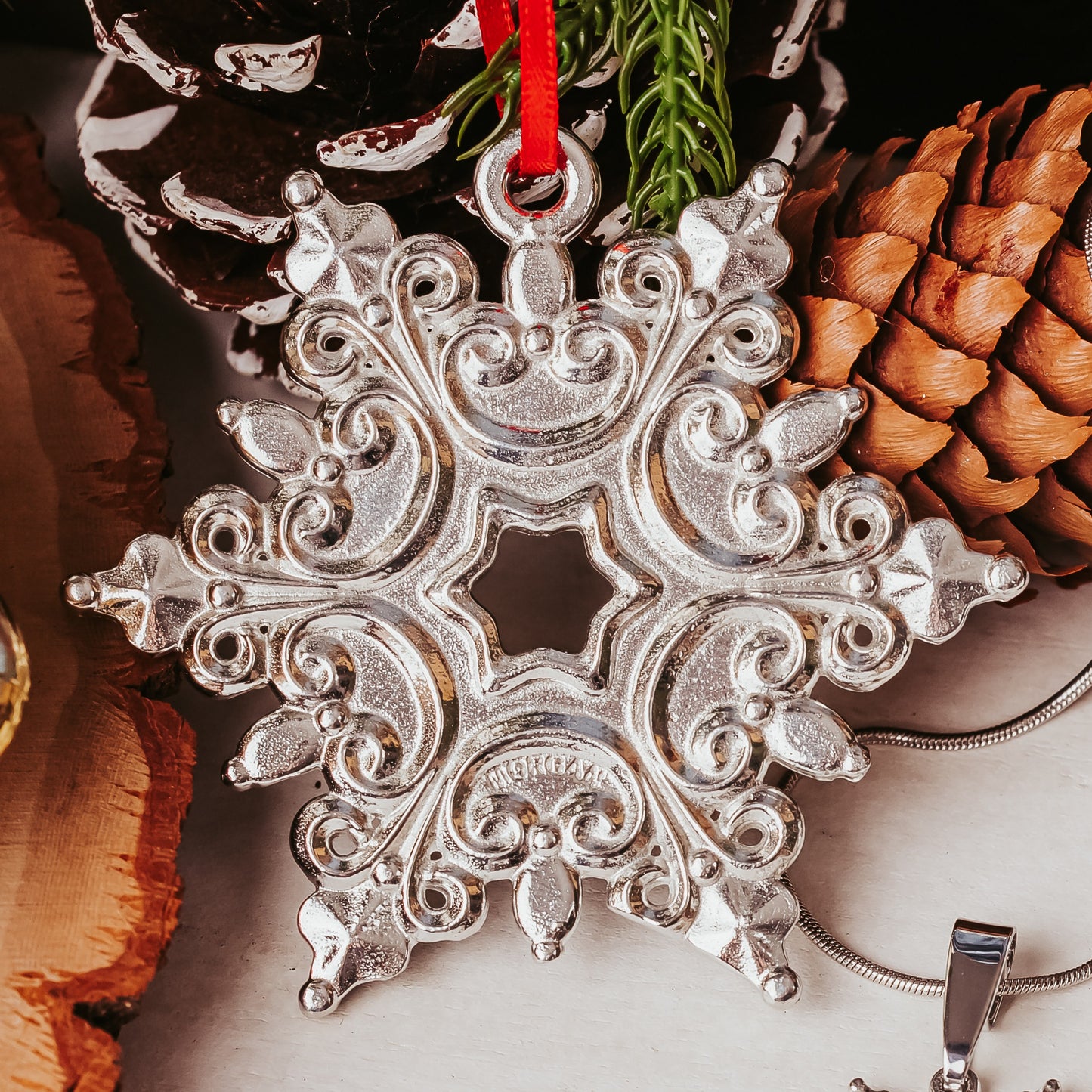 Snowflake Ornaments - Winter Snow Pewter Christmas Ornaments - Snowflake Gift Set