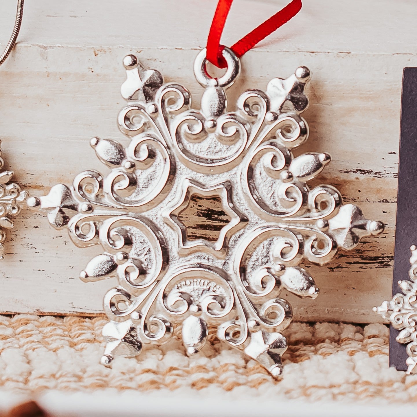 Snowflake Ornaments - Winter Snow Pewter Christmas Ornaments - Snowflake Gift Set