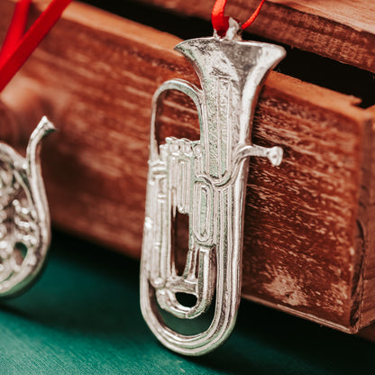Pewter Tuba Ornament