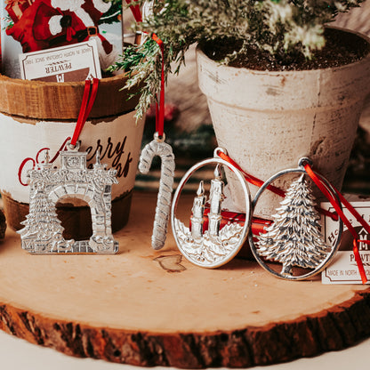 Pewter Vintage Christmas Ornaments - Made in the USA
