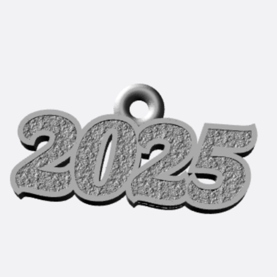 Pewter 2025 Year Charm for Crafts