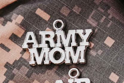 Military Mom Gift - Air Force - Army - Navy - Marine - Silver Keychain