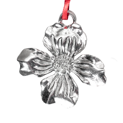 Handmade Dogwood Flower Ornament - Pewter Dogwood Gift