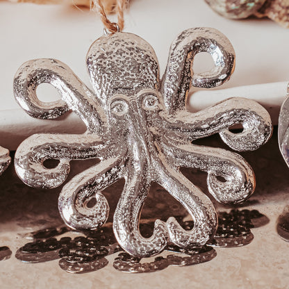 Silver Octopus Ornament