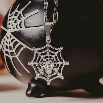 Spider Necklace - Spiderweb Jewelry - Halloween Gifts