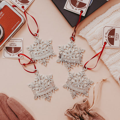 Snowflake Gifts - North Carolina Snowflake - Tennessee Snowflake - South Carolina Snowflake - Virginia Snowflake - Pennsylvania Snowflake - Christmas Ornament