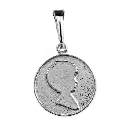Silver Charm with Girl Side Face