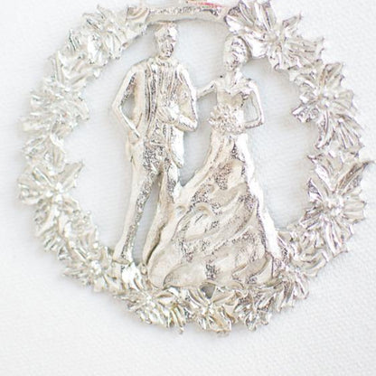 handmade wedding topper couple pewter