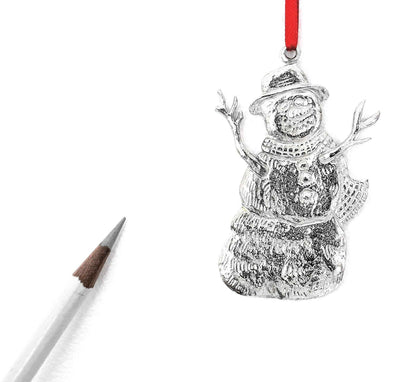 Snowman Snow Winter Wonderland Christmas Holiday Ornament Pewter
