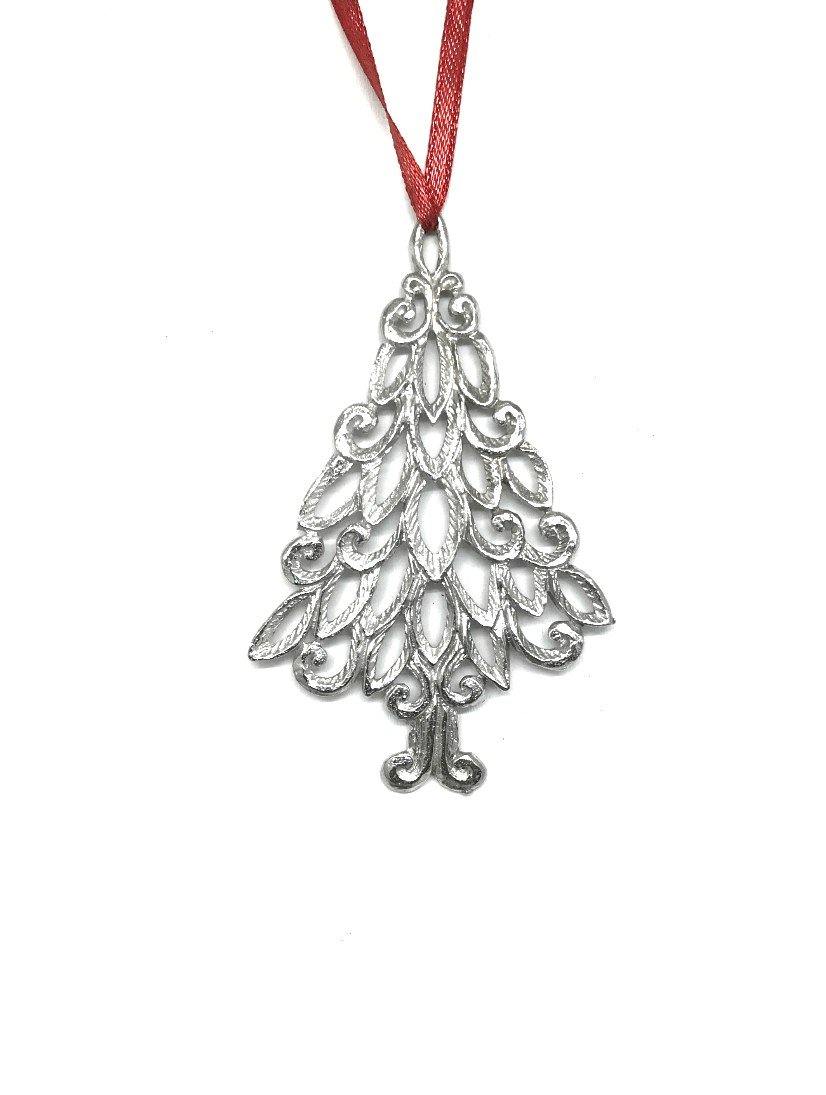 1019 Elegant Christmas Tree Winter Wonderland Christmas Holiday Ornament Pewter - House of Morgan Pewter