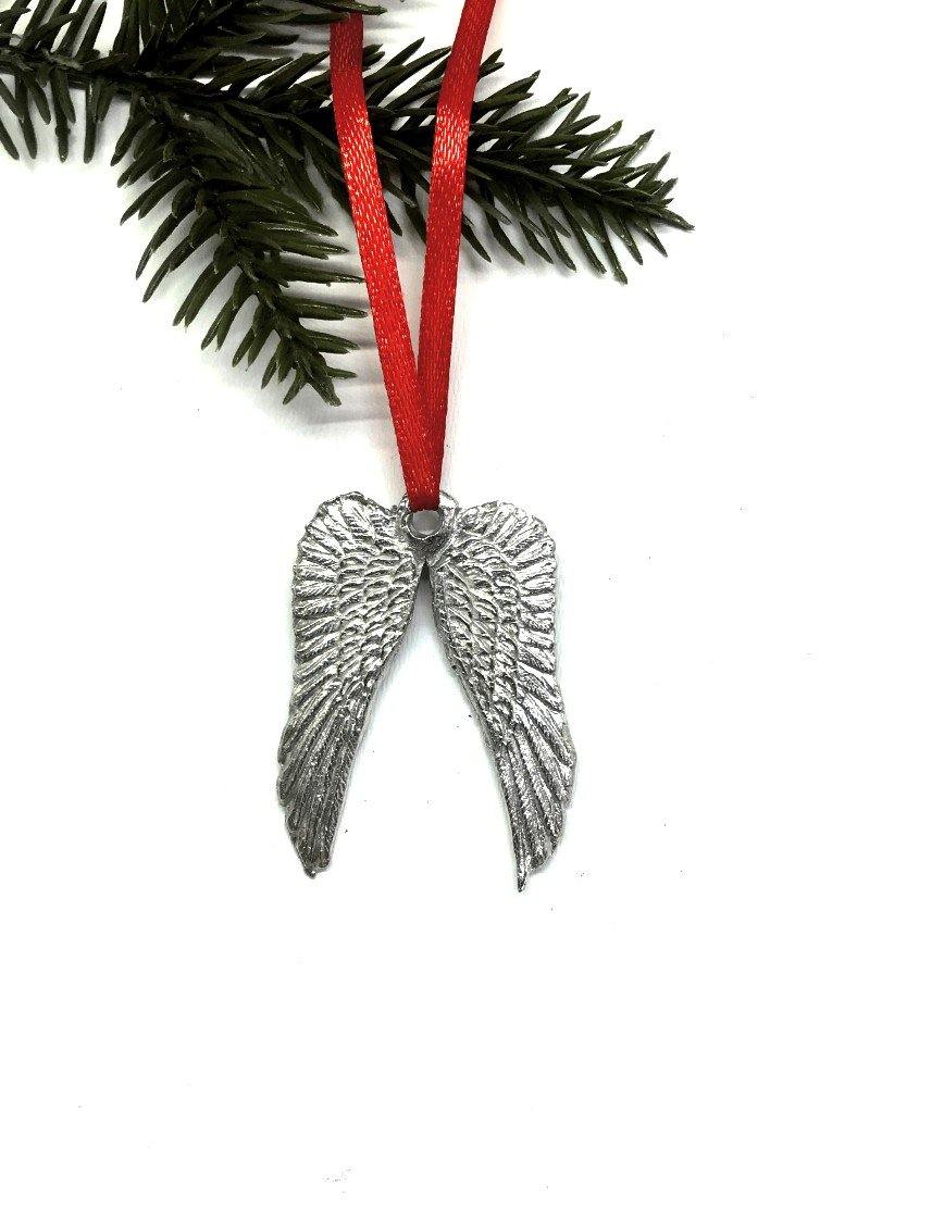 1063 Guardian Angel Wings Memorial Remembrance Keepsake Christmas Ornament Pewter - House of Morgan Pewter