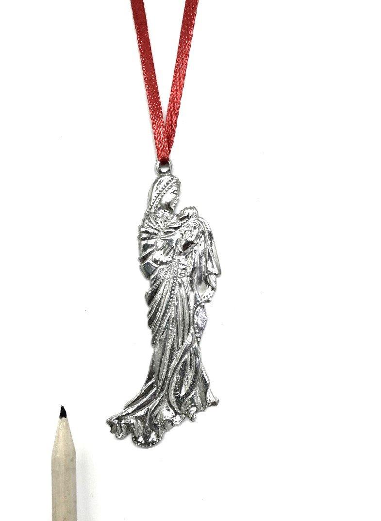 1075 Mother Child Madonna Mary Jesus Christmas Holiday Ornament Pewter - House of Morgan Pewter