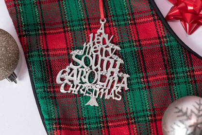 A Very Merry South Carolina Christmas Ornament - South Carolina Gifts