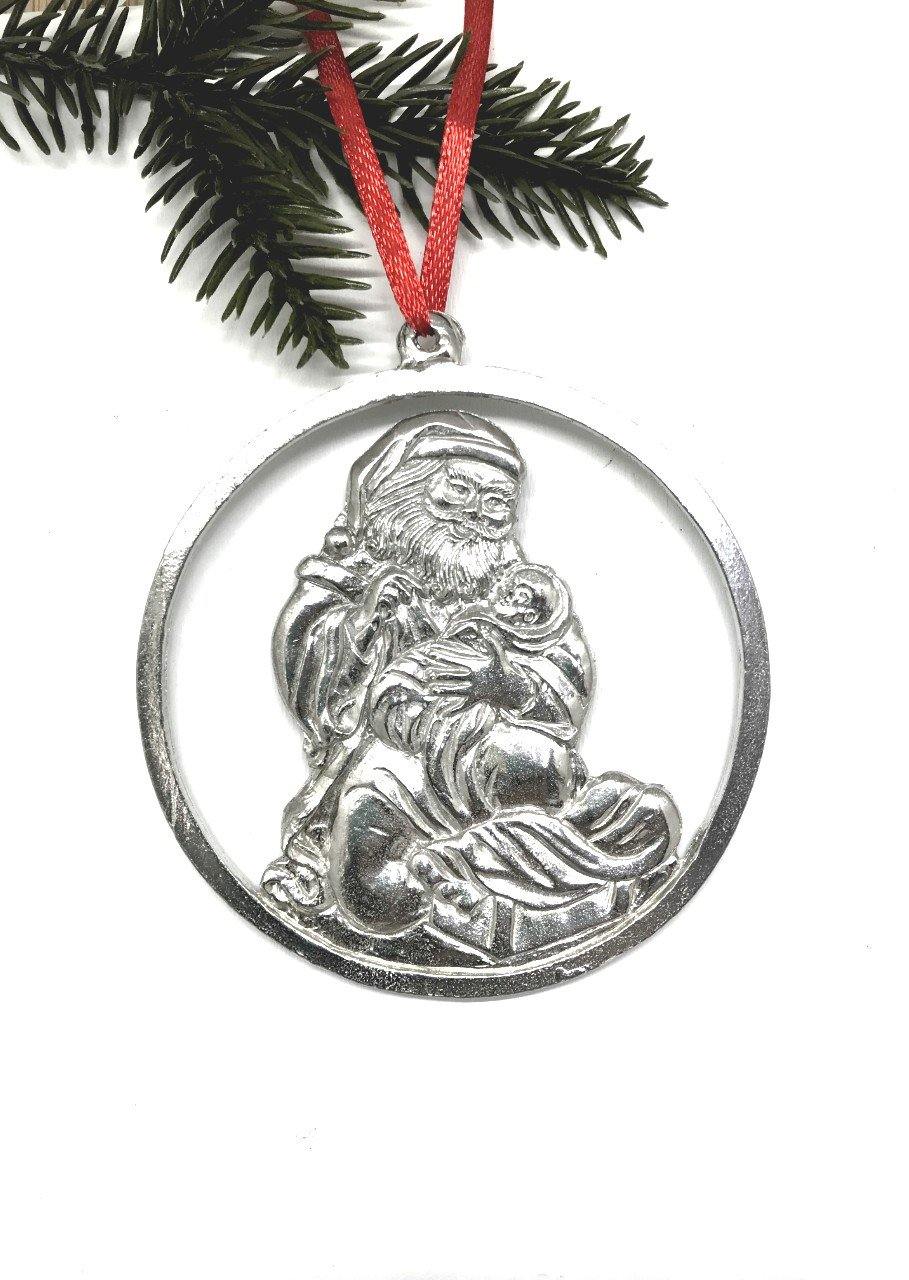 1083 Santa Baby Jesus Christmas Holiday Ornament Pewter - House of Morgan Pewter