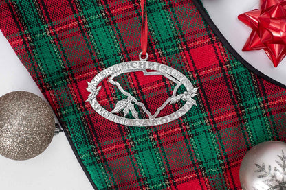 Merry Christmas South Carolina SC Christmas Holiday Ornament Pewter