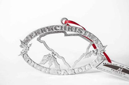 Merry Christmas South Carolina SC Christmas Holiday Ornament Pewter