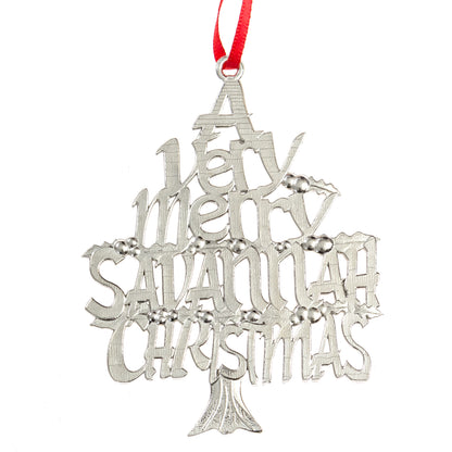 Handmade Pewter Savannah Christmas Ornament
