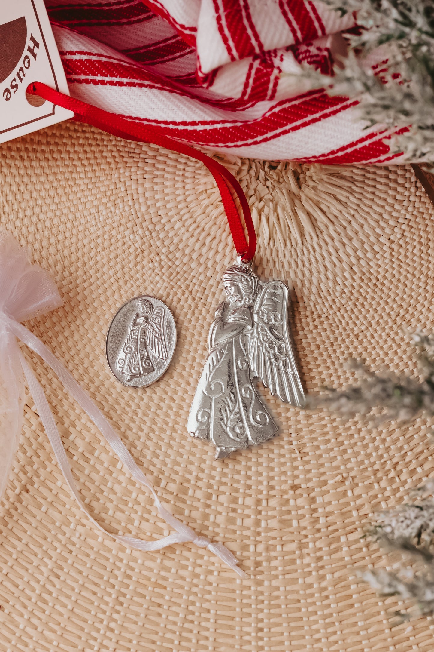 Praying Angel Gift Set - Guardian Angel Ornament and Pocket Coin