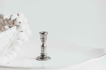 Mini Pewter Candlestick Holder - Birthday Candle Holder - Colonial Home Decoration