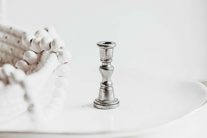 Mini Pewter Candlestick Holder - Birthday Candle Holder - Colonial Home Decoration