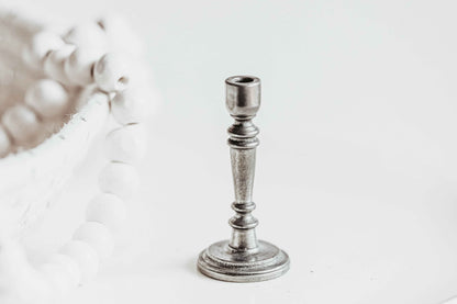 Mini Pewter Candlestick Holder - Birthday Candle Holder - Colonial Home Decoration
