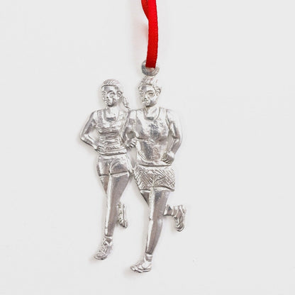 pewter male and women running gift