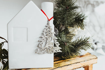 Handmade Winter Wonderland Collection Gift Set of Two Christmas Ornaments - House of Morgan Pewter