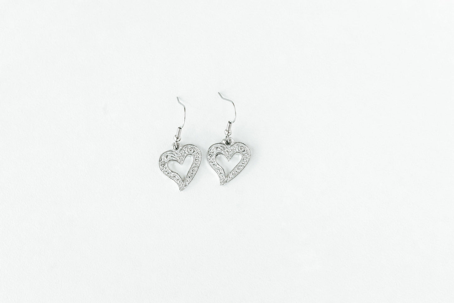 Handmade Pewter Earring Jewelry- Asymmetrical Heart - House of Morgan Pewter