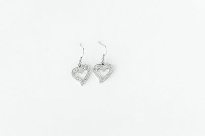 Handmade Pewter Earring Jewelry- Asymmetrical Heart - House of Morgan Pewter