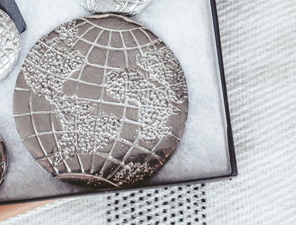 pewter planet earth magnet