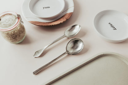 rustic old world pewter spoons