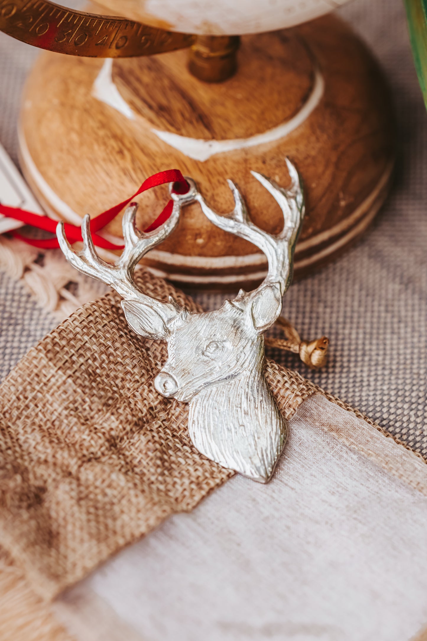 Deer with Antlers Christmas Ornament