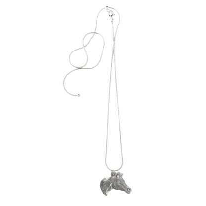 Personalized Horse Jewelry - Horse Pewter Pendants with 26" Adjustable Necklace - Several Designs