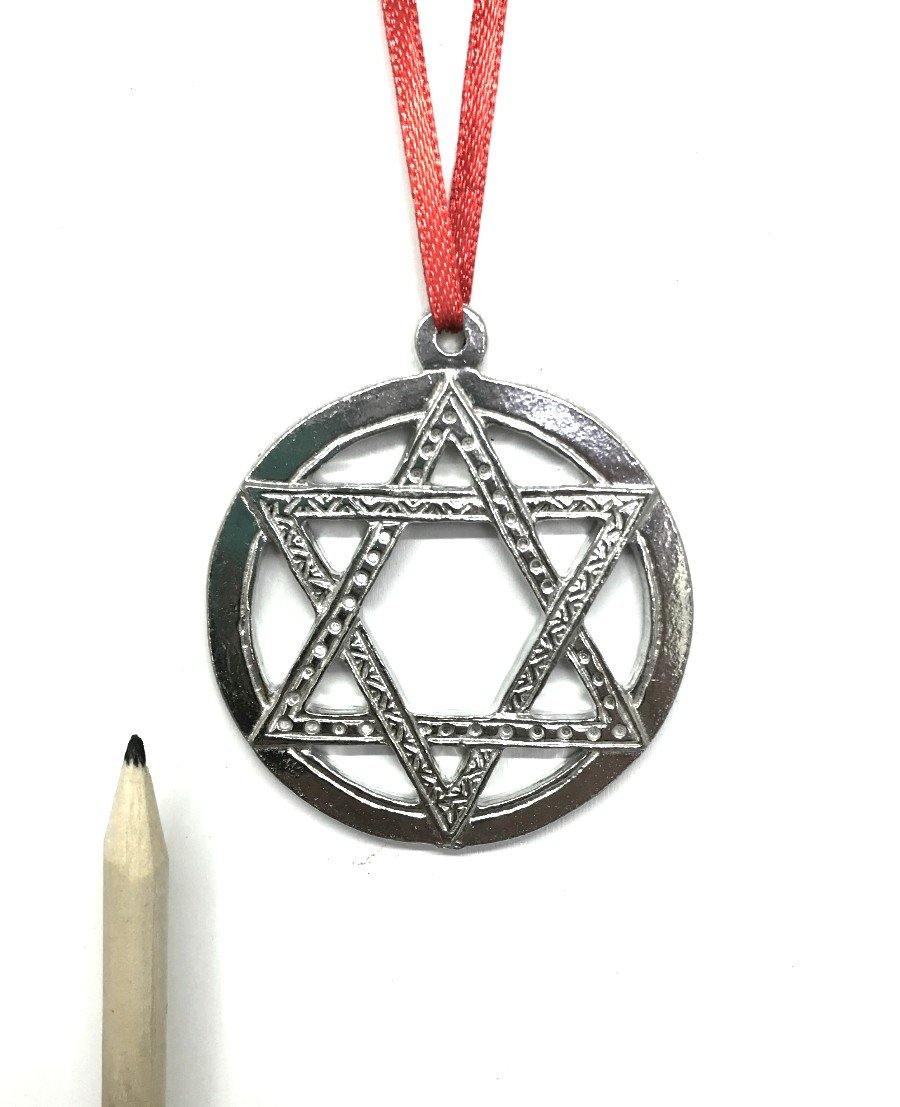 525 Jewish Star of David Hanukkah Keepsake Christmas Holiday Ornament Pewter - House of Morgan Pewter