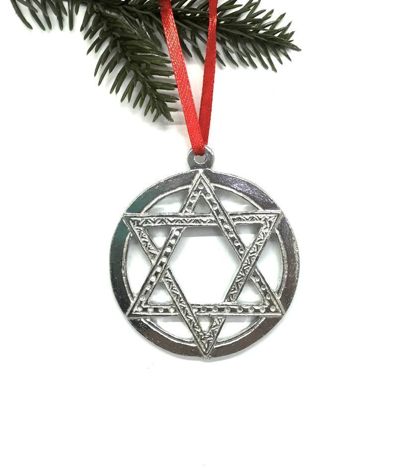 525 Jewish Star of David Hanukkah Keepsake Christmas Holiday Ornament Pewter - House of Morgan Pewter