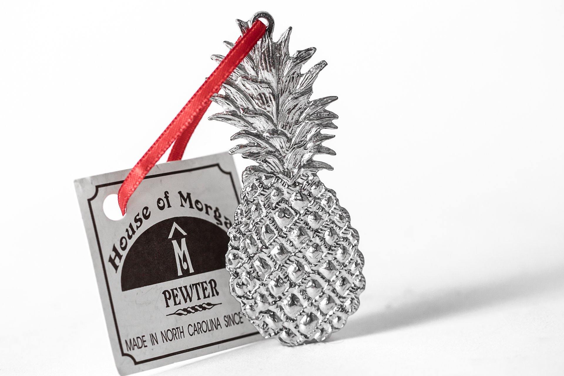 Handmade Pineapple Southern Hospitality Christmas Ornament Pewter - House of Morgan Pewter