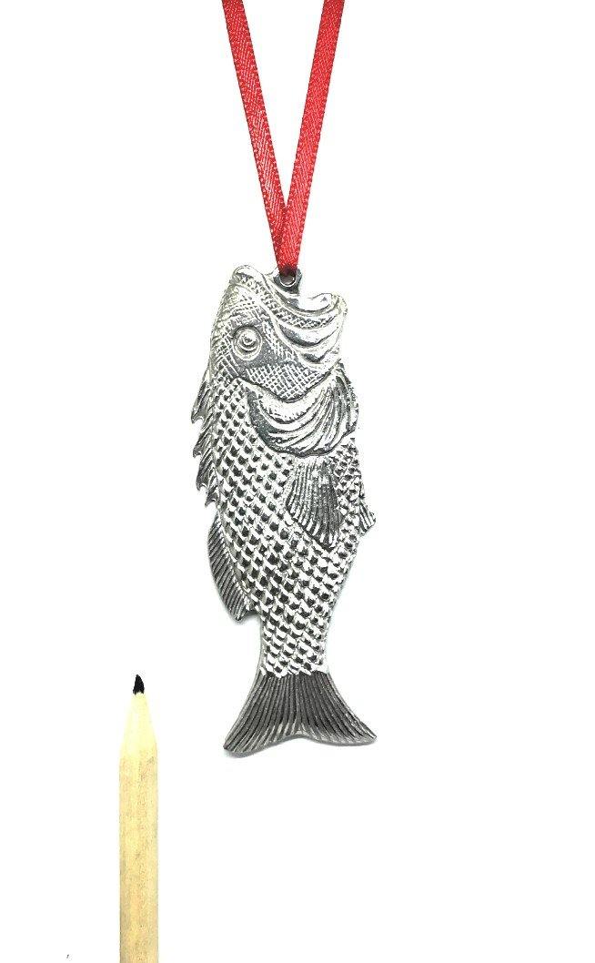 662 Large Mouth Bass Fish Pet Beach Ocean Island Keepsake Holiday Christmas Ornament Pewter - House of Morgan Pewter