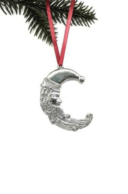 Santa Claus Moon Christmas Ornament