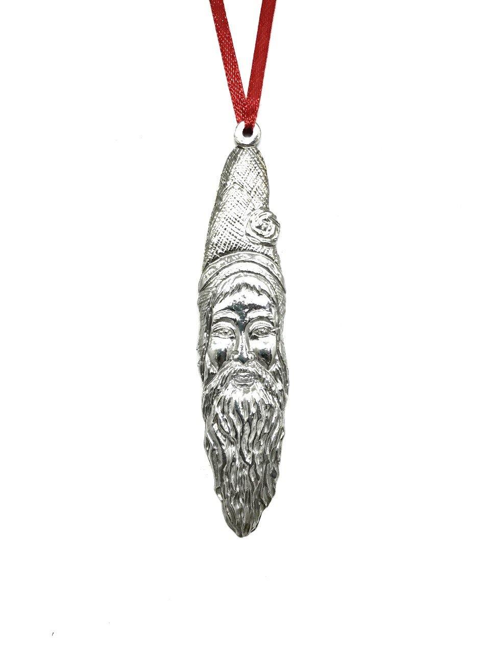 874 Santa Claus Sickle Beard Christmas Holiday Ornament Pewter - House of Morgan Pewter
