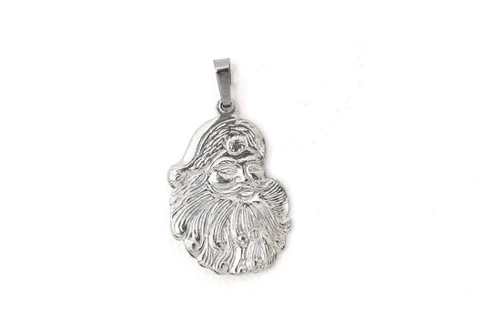 921P Santa Claus Face Christmas Holiday Pendant Pewter - House of Morgan Pewter