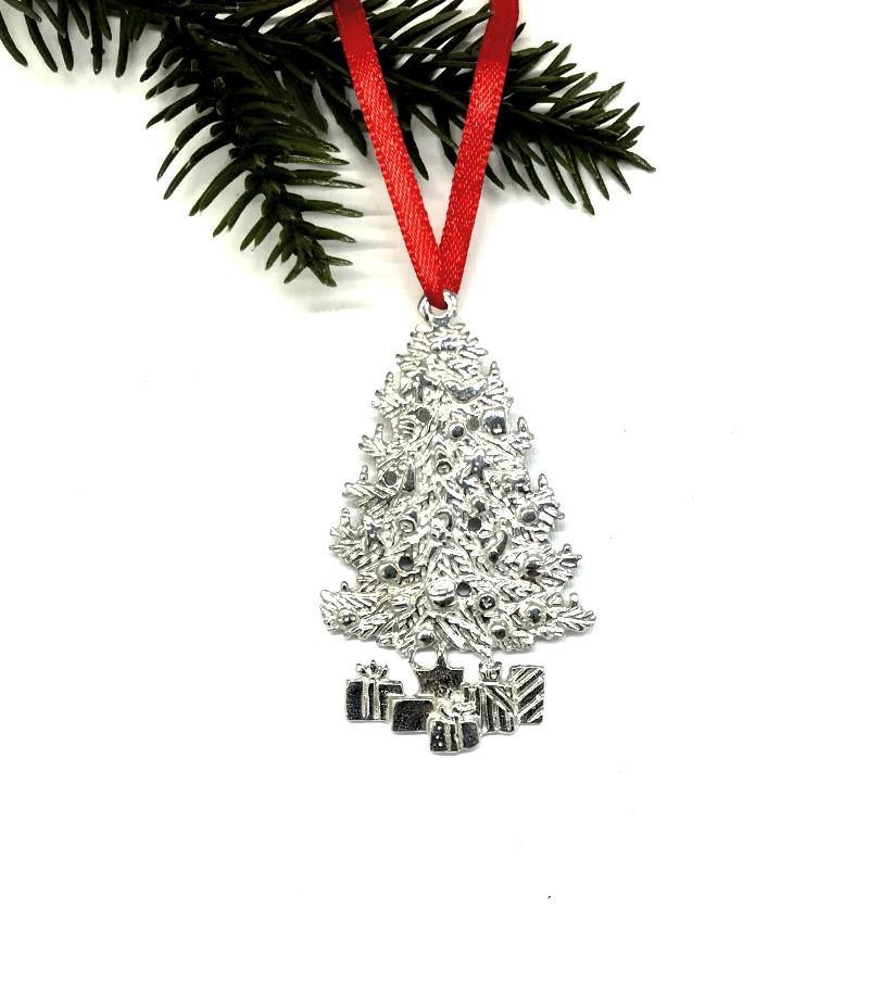 926 Small Christmas Tree Winter Wonderland Christmas Holiday Ornament Pewter Set - House of Morgan Pewter
