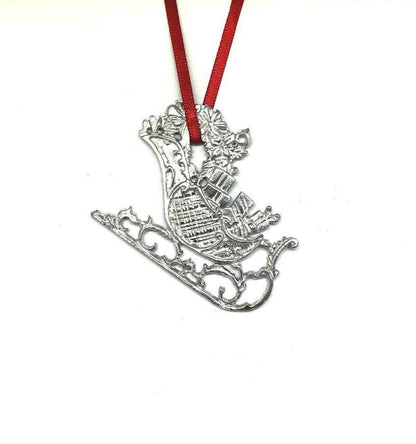 Santa Sled Ornament - Christmas Sleigh Gift