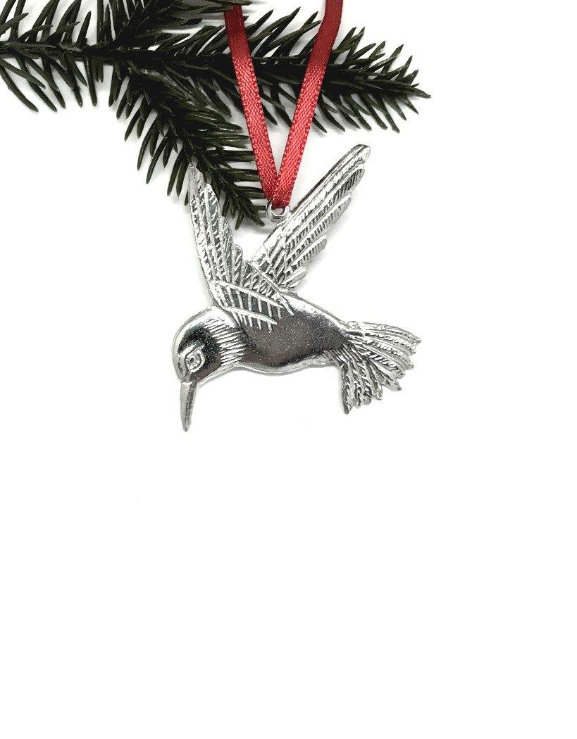 947 Hummingbird Guardian Angel Bird Watcher Gardener Keepsake Holiday Christmas Ornament Pewter - House of Morgan Pewter