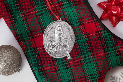 Oval North Carolina State Symbols - Dogwood - Cardinal - Christmas Ornament