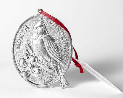 Oval North Carolina State Symbols - Dogwood - Cardinal - Christmas Ornament