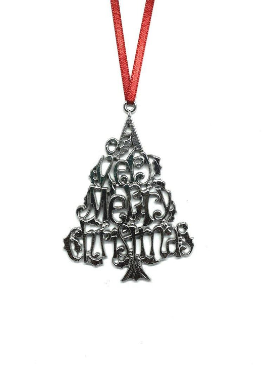 A Very Merry Christmas Ornament Keepsake Gift Tag Pewter - House of Morgan Pewter