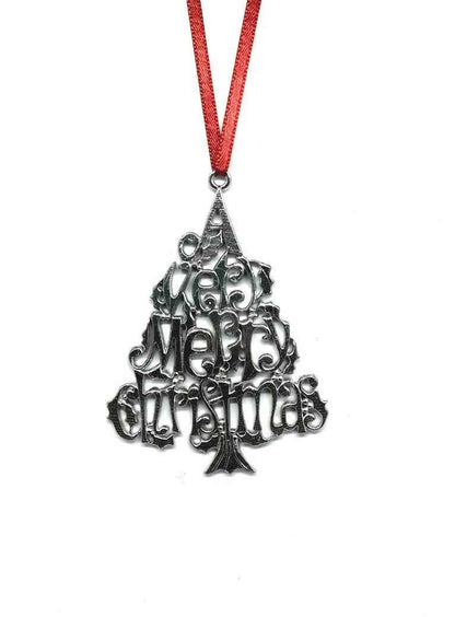 A Very Merry Christmas Ornament - Holiday Present Gift Tag - Metal Christmas Wish