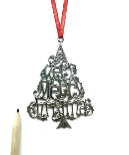 A Very Merry Christmas Ornament - Holiday Present Gift Tag - Metal Christmas Wish